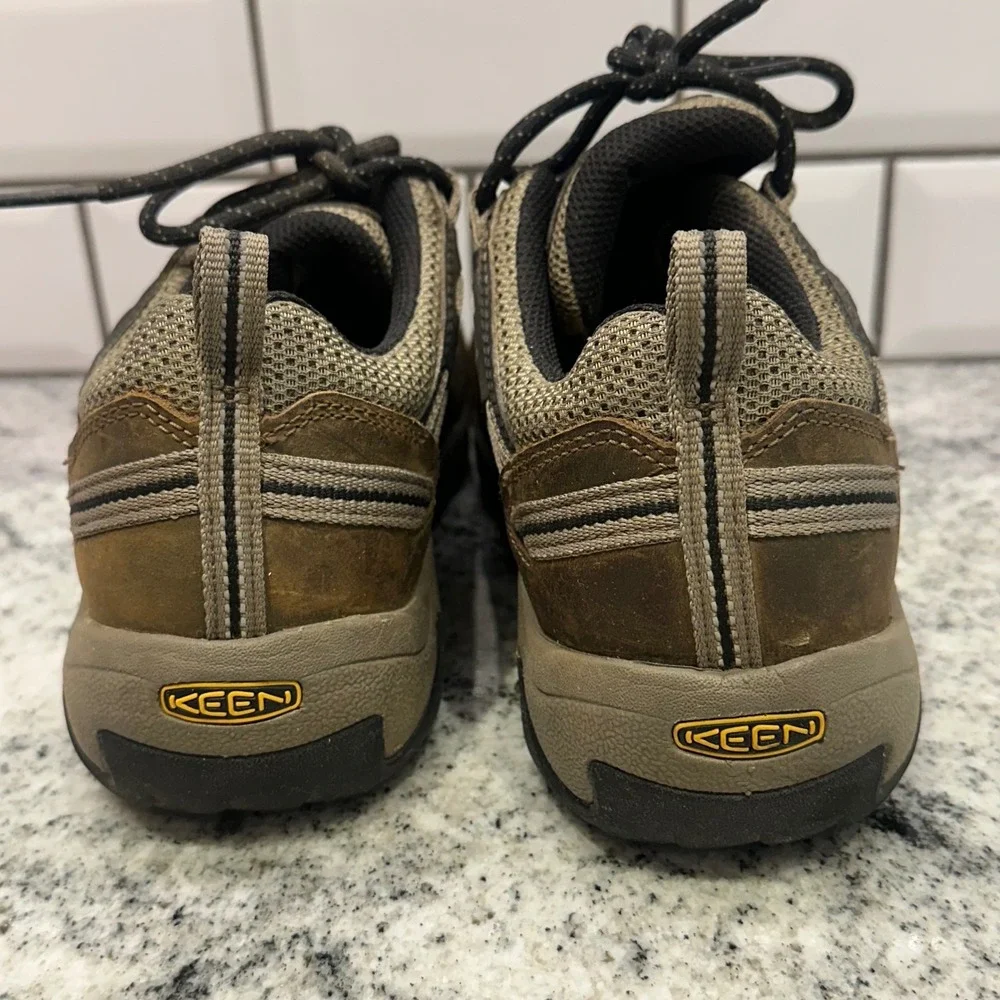 Keen Mens 7.5 Hiking Shoes Brown Leather Mesh Low‎ Top Trail Gorpcore 1022746